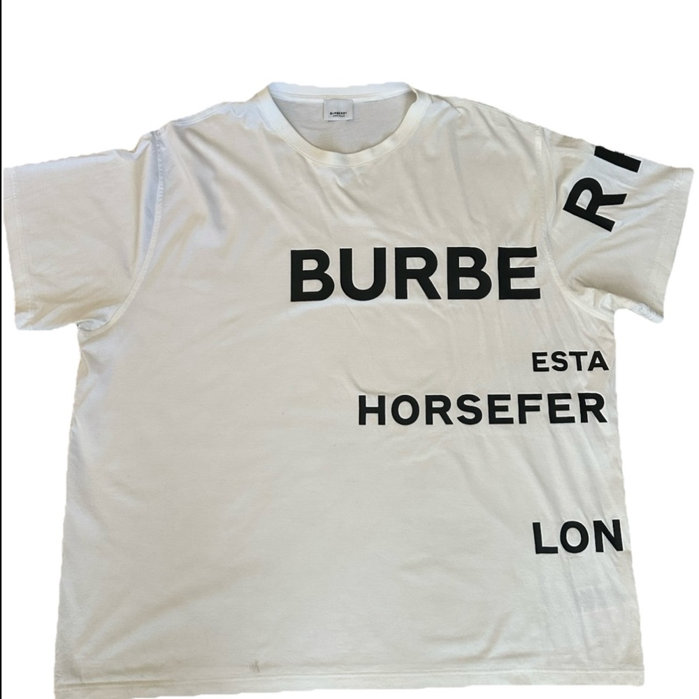Burberry White Graphic Horseferry T-Shirt